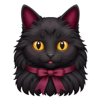 Black cat with burgundy 🎀 sticker