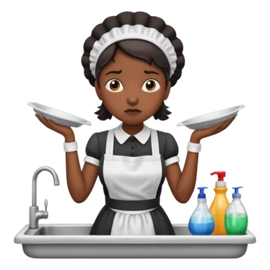Maid pissed off about dishes in the sink sticker