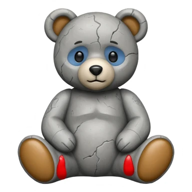 statue of teddy bear in grey color  sticker