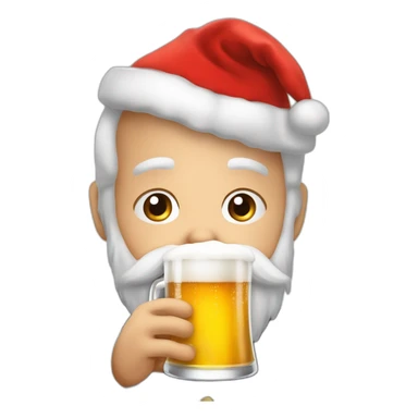 Père Noël qui offre un verre de bière à un enfant comme cadeau sticker