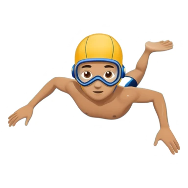 determined pool diver dives into a pool of confidence blue water underneath  sticker