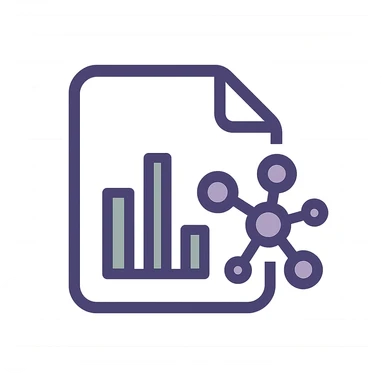 modern minimalist app icon for a CSV and data visualization tool, abstract geometric design with hints of AI and data, purple and green palette, no text sticker