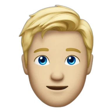 blondie man face with blue eyes sticker
