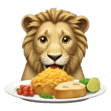 Lion eating sticker