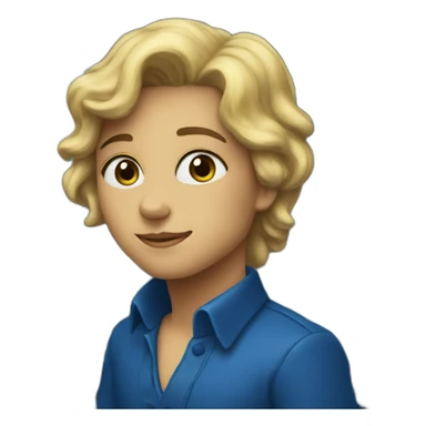 A blue heart with the painting "starry night" sticker