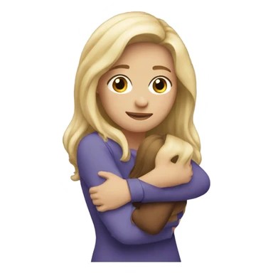 The woman blonde hugs the girl with brown hair  sticker