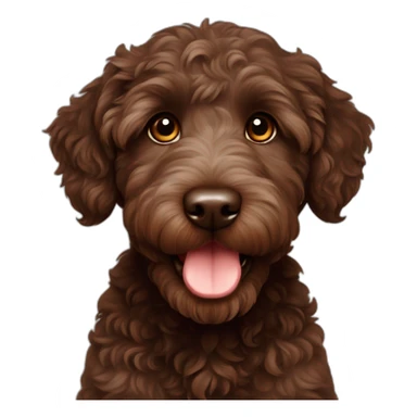 Dark brown Australian labradoodle puppy sticker