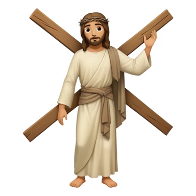Jesus carrying the cross, fullbody, minimal details sticker
