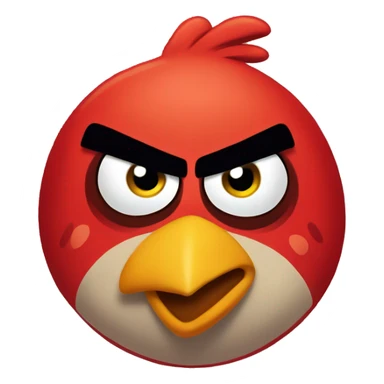 Red color angry bird  sticker