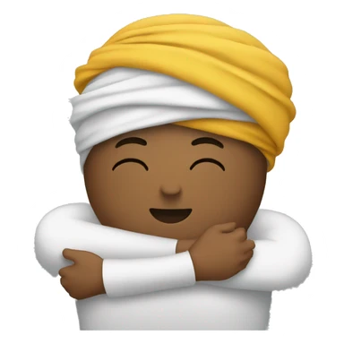 hugging yourself man with turban sticker