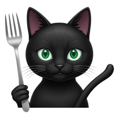 Black Cat with fork sticker