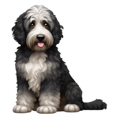 Black dark merle labradoodle sticker