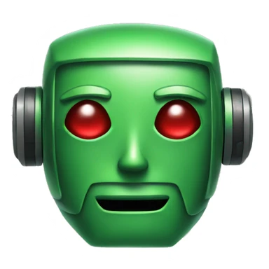 Green robot with red X over it sticker