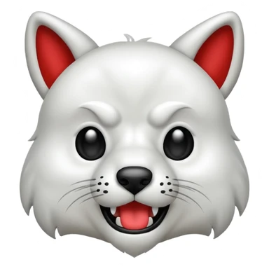 Lobo blanco con la lengua para afuera  sticker