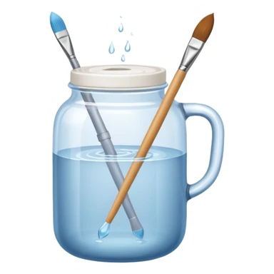 Water jar for brushes sticker