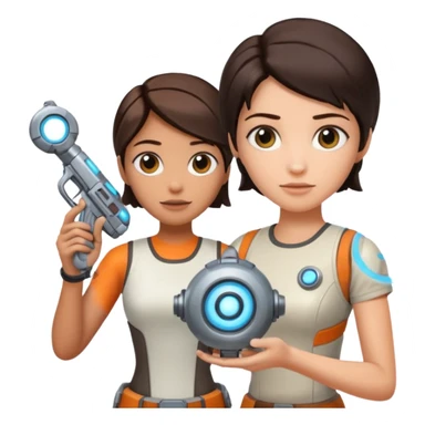Chell portal gun wheatley sticker