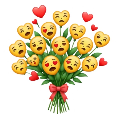A bouquet of heartbroken emojis  sticker
