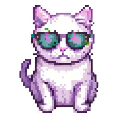 A cat wearing sunglasses sticker