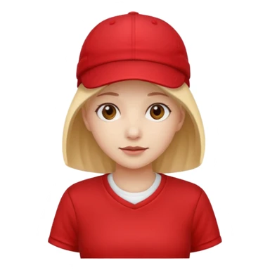 red tennis hat and red tshirt girl sticker