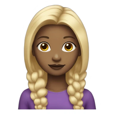 A girl with blonde hair and purple skin sticker