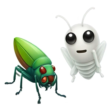 A cricket and a ghost emoji sticker