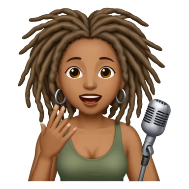 Black woman with locs singing  sticker