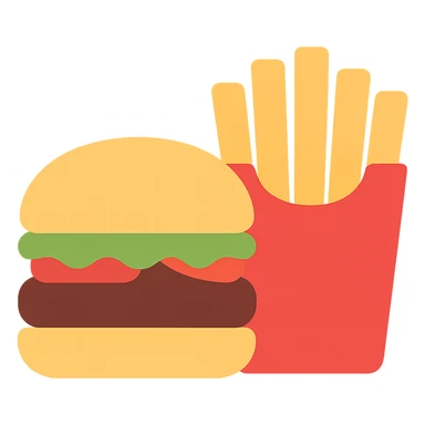 burger and fries sticker