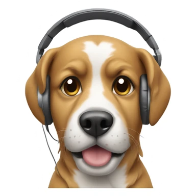 dog with headphones sticker