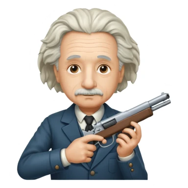 Albert instine shooting a gun sticker