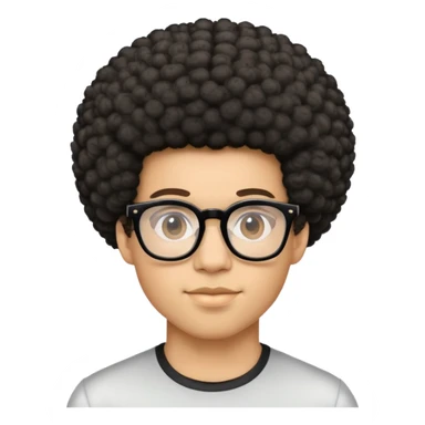 light skin nerd with glasses and afro hairstyle sticker