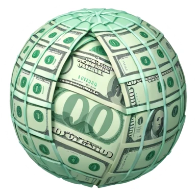 Snow ball with dollar bills  sticker