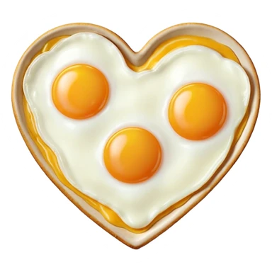 fried egg in the shape of a heart sticker