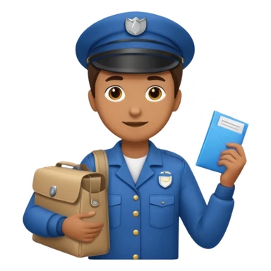 mail carrier with bag sticker