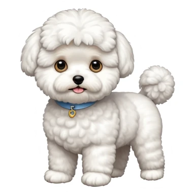 a full body of cute bichon frise sticker