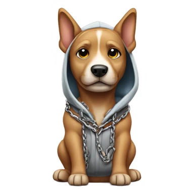 dog with a chain and hoodie  sticker