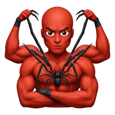 red man with spider  sticker