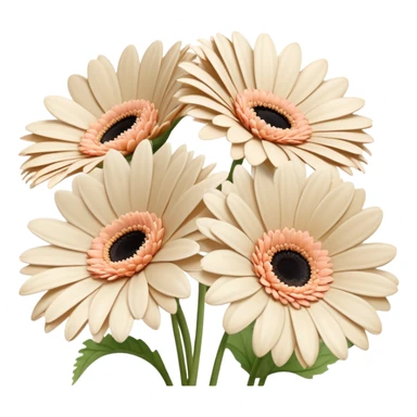 light beige Gerbera flowers  sticker