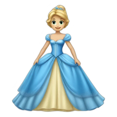 Cendrillon avec une robe bleu de bal  sticker