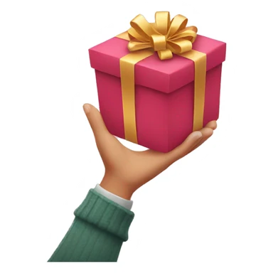 hands hold a gift sticker