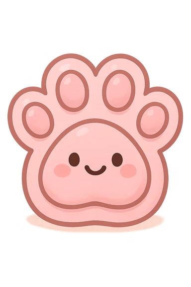 a cute and friendly pink paw print emoji sticker