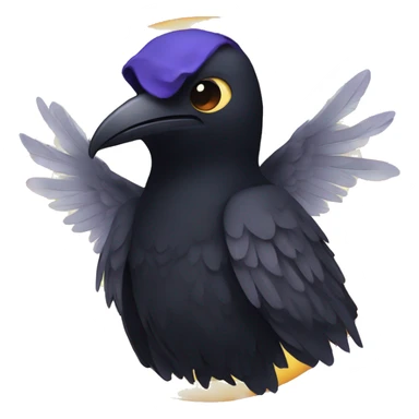 Raven with angel halo sticker