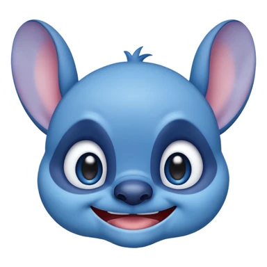 Emoji of cute stitch smiling with ears up sticker