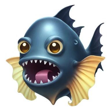 Anglerfish with glowing lure, sharp teeth, and big eyes. sticker