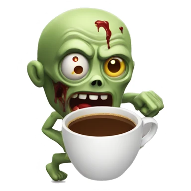 Zombie in pursuit of Coffee sticker