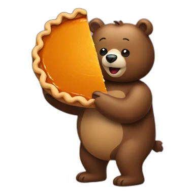 Bipedal bear with Pumpkin Pie for a head sticker