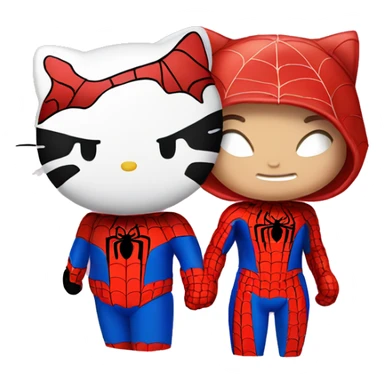 hello kitty and spider man  sticker