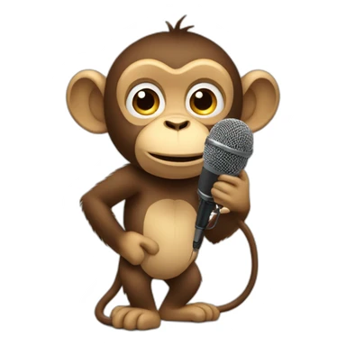 Monkey singing holding mic very close sticker