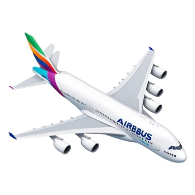 Airbus A380 - Airbus (Model Year: 2021) (Iconic colour: White with colorful tail) sticker