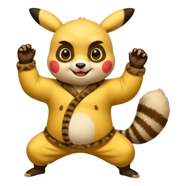 Pickachu with Kung fu panda po sticker