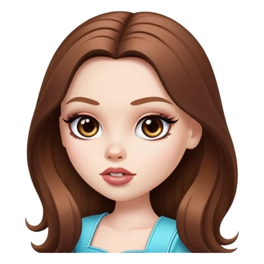 pretty bratz baddie, long brown hair, pale skin sticker